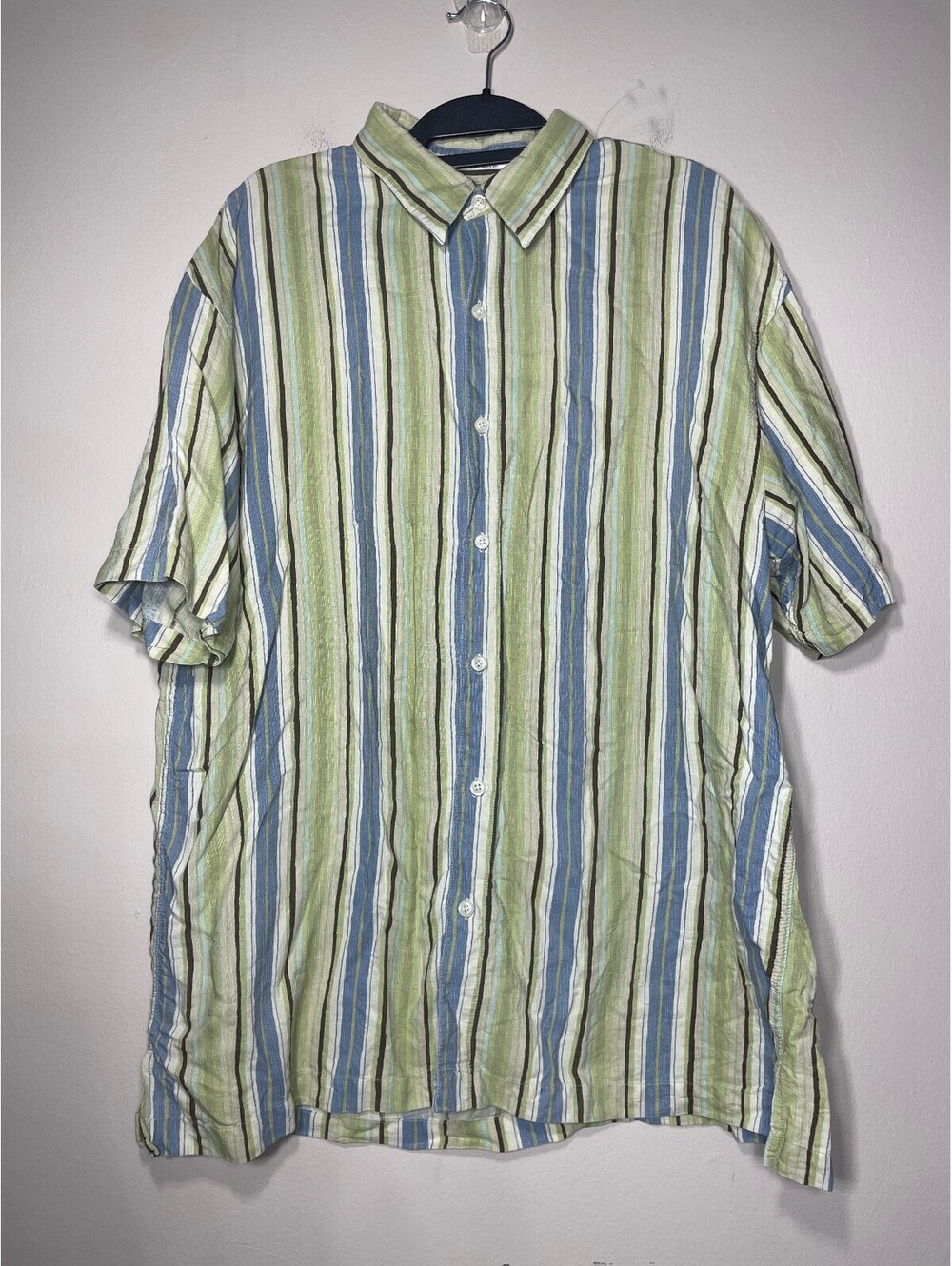 Geoffrey Beene Silk Blend Striped Boho Cottagecore Resort L